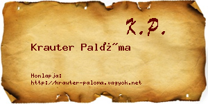 Krauter Palóma névjegykártya